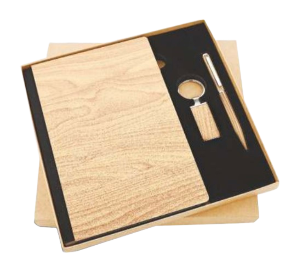 MiRa Gifting Solutions Wooden Finish Executive Gift Set | Notebook, Keychain & Pen