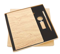 MiRa Gifting Solutions Wooden Finish Executive Gift Set | Notebook, Keychain & Pen