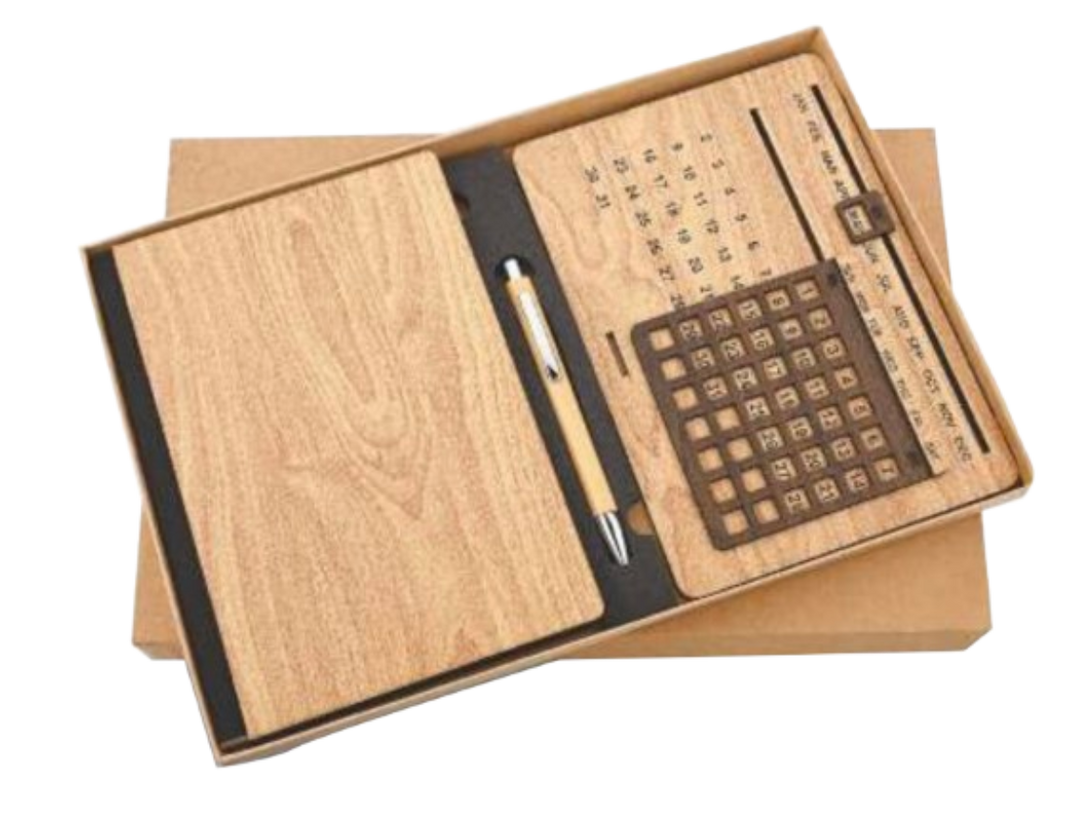 MiRa Gifting Solutions Wooden Gift Set | Diary + Pen + Calendar