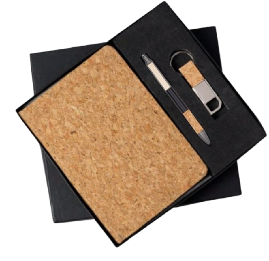 MiRa Gifting Solutions Cork Gift Set - A5 Cork Book + Pen + Keychain