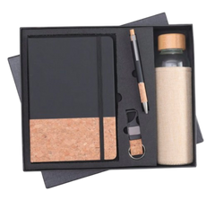 MiRa Gifting Solutions Premium Eco-Friendly Gift Set – Notebook, Pen, Keychain & Glass Bottle