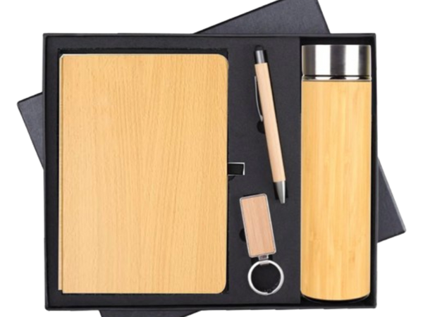 MiRa Gifting Solutions Bamboo Elegance Gift Box | Diary + Bottle + Key Chain + Pen