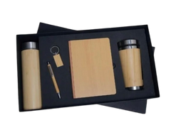 MiRa Gifting Solutions Premium Eco-Friendly Bamboo Gift Set – 5-in-1 Corporate Combo | Bottle + Coffee Mug + Diary + Key Chain + Pen