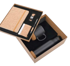 MiRa Gifting Solutions 6-in-1 Cork & Matte Black Premium Gift Set – Sustainable & Stylish Corporate Combo