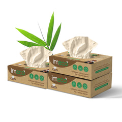 IMECO Bamboo Facial Tissue | Soft & Highly Absorbent | 2-Ply | 200 Pulls