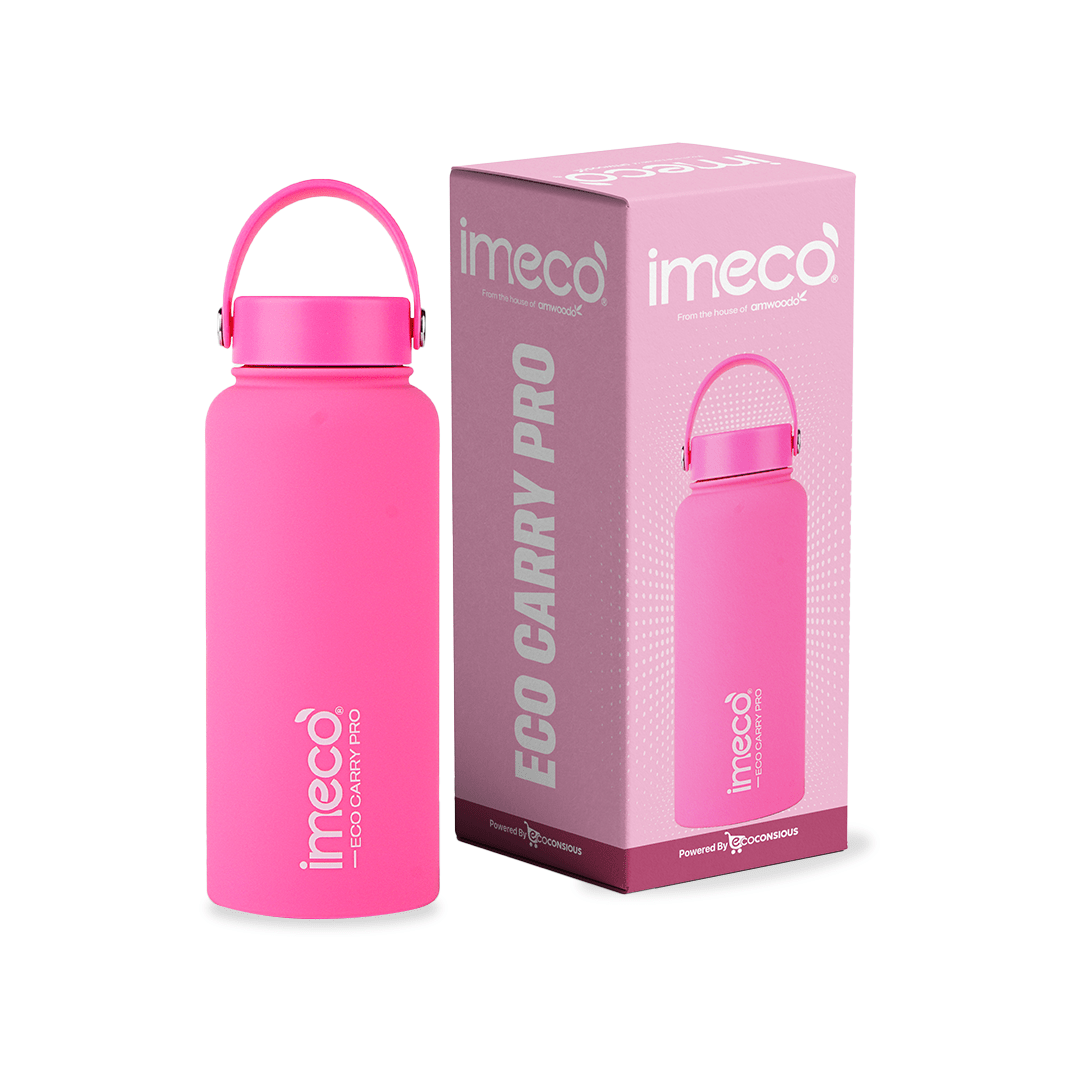 IMECO ECO CARRY PRO Stainless Steel Water Bottle 1L | Matte Finish | BPA - Free, Leak - Proof & Odour - Free | Large Capacity, Lightweight & Durable | Ideal for Gym, School, Office & Travel - Suspire