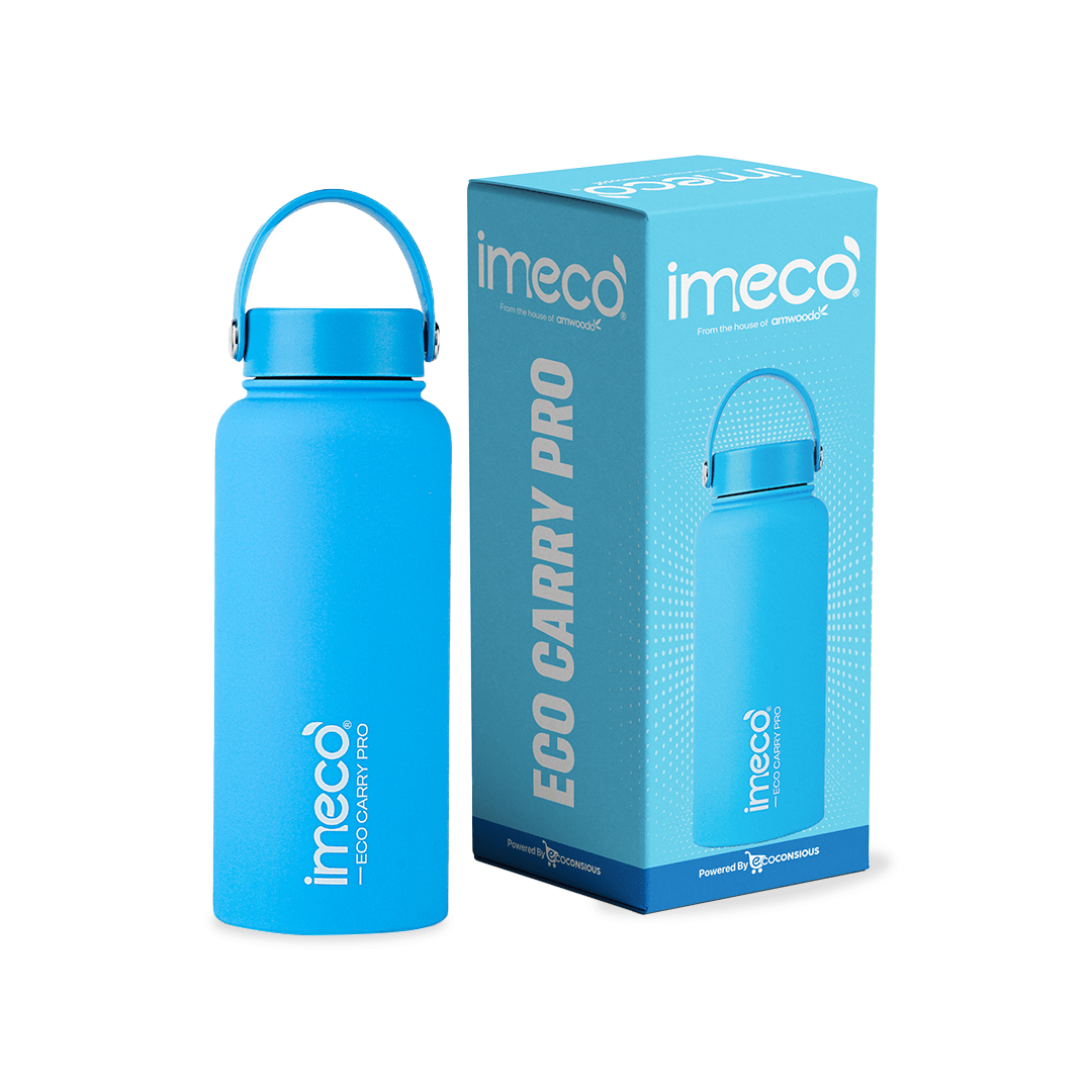 IMECO ECO CARRY PRO Stainless Steel Water Bottle 1L | Matte Finish | BPA - Free, Leak - Proof & Odour - Free | Large Capacity, Lightweight & Durable | Ideal for Gym, School, Office & Travel - Suspire