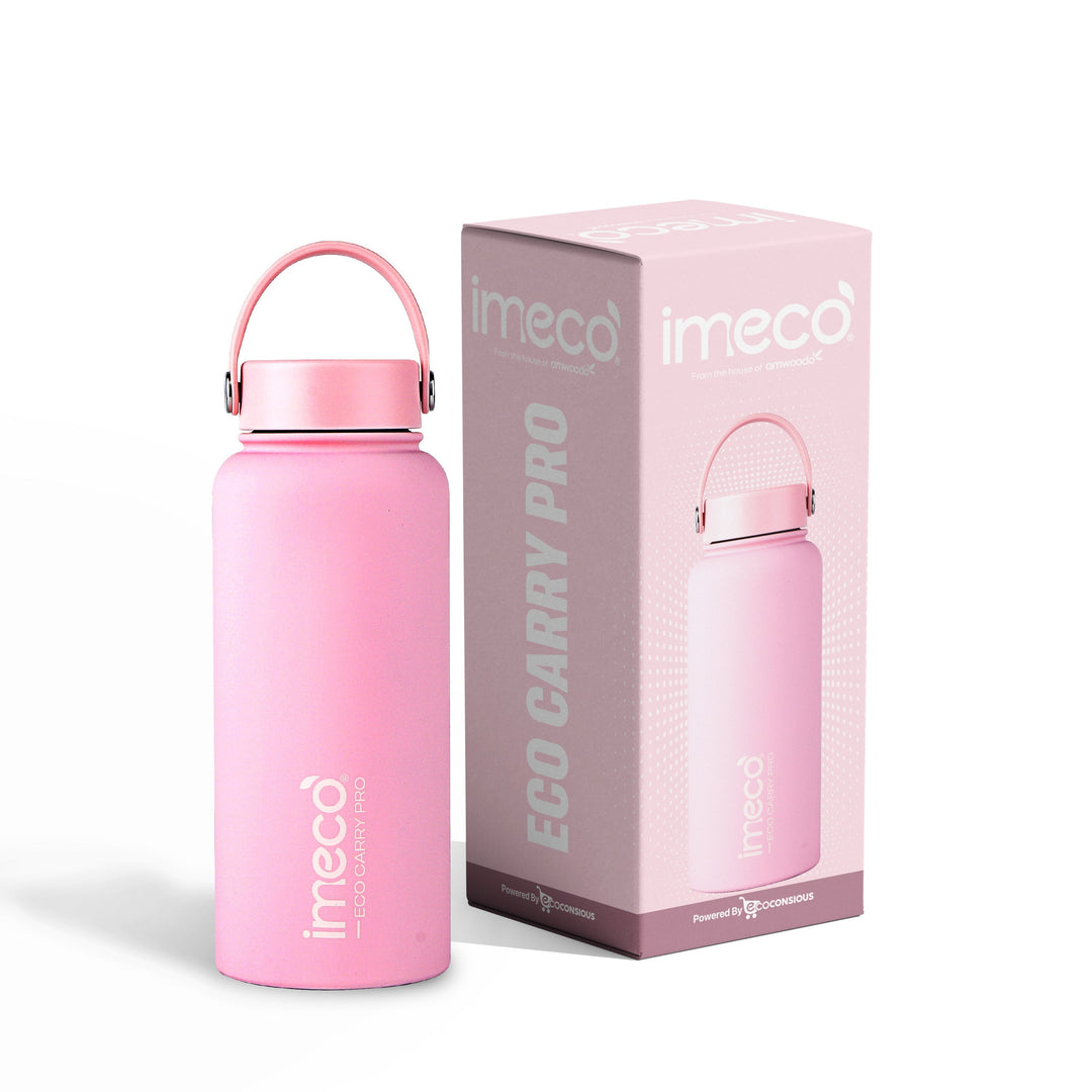 IMECO ECO CARRY PRO Stainless Steel Water Bottle 1L | Matte Finish | BPA - Free, Leak - Proof & Odour - Free | Large Capacity, Lightweight & Durable | Ideal for Gym, School, Office & Travel - Suspire
