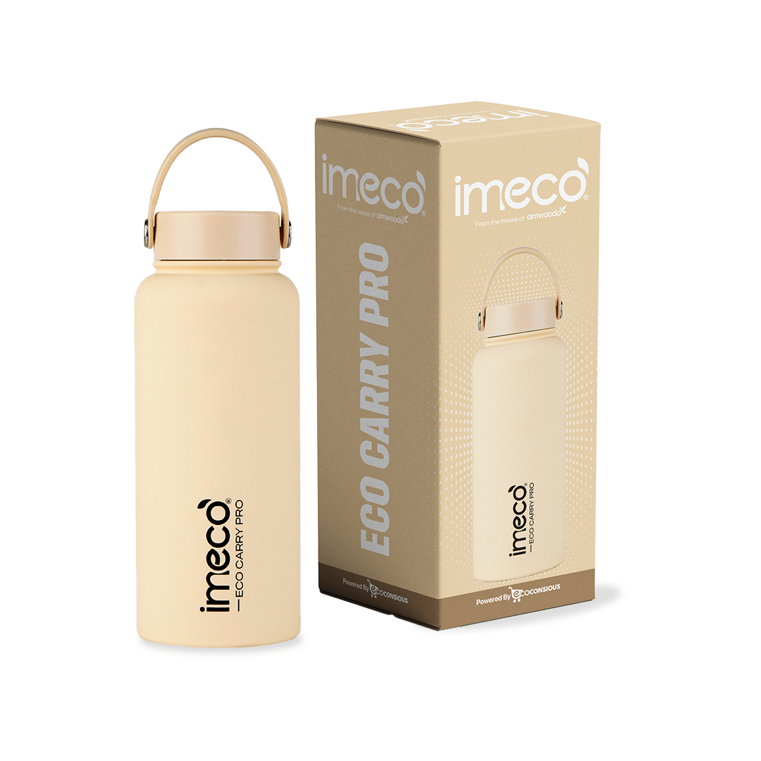 IMECO ECO CARRY PRO Stainless Steel Water Bottle 1L | Matte Finish | BPA - Free, Leak - Proof & Odour - Free | Large Capacity, Lightweight & Durable | Ideal for Gym, School, Office & Travel - Suspire