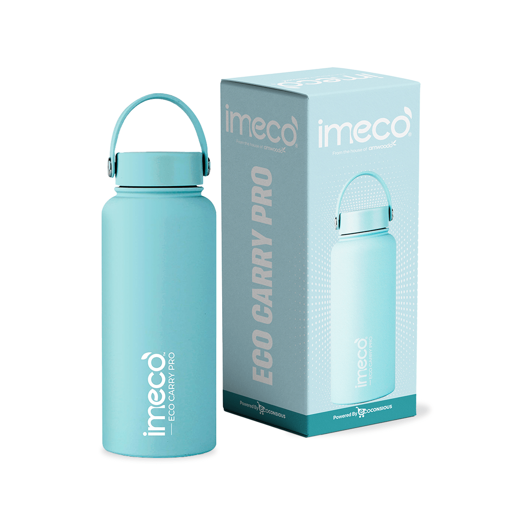 IMECO ECO CARRY PRO Stainless Steel Water Bottle 1L | Matte Finish | BPA - Free, Leak - Proof & Odour - Free | Large Capacity, Lightweight & Durable | Ideal for Gym, School, Office & Travel - Suspire