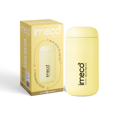 IMECO ECO REVA Stainless Steel Water Bottle (400 ml) | Capsule Shaped | Hot & Cold Upto 7 Hours | Rust-Resistant, Lightweight & Portable | Perfect for Gym, Office & Travel