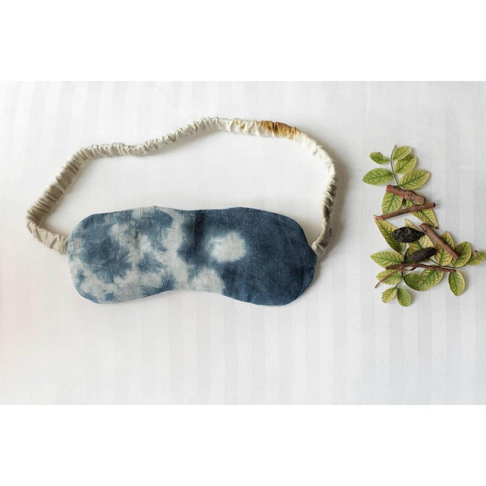 Bageeya Handwoven Organic Cotton Eco-Printed Eye Mask | Crafted with Sacred Temple Flowers and Ayurvedic Herbs