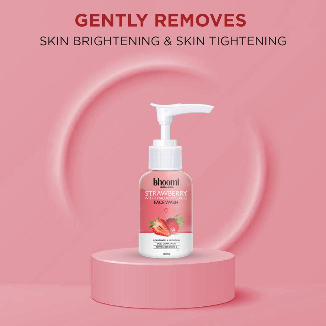 Bhoomi Herbal India STRWABERRY WITH HYALURONIC ACID FACE WASH