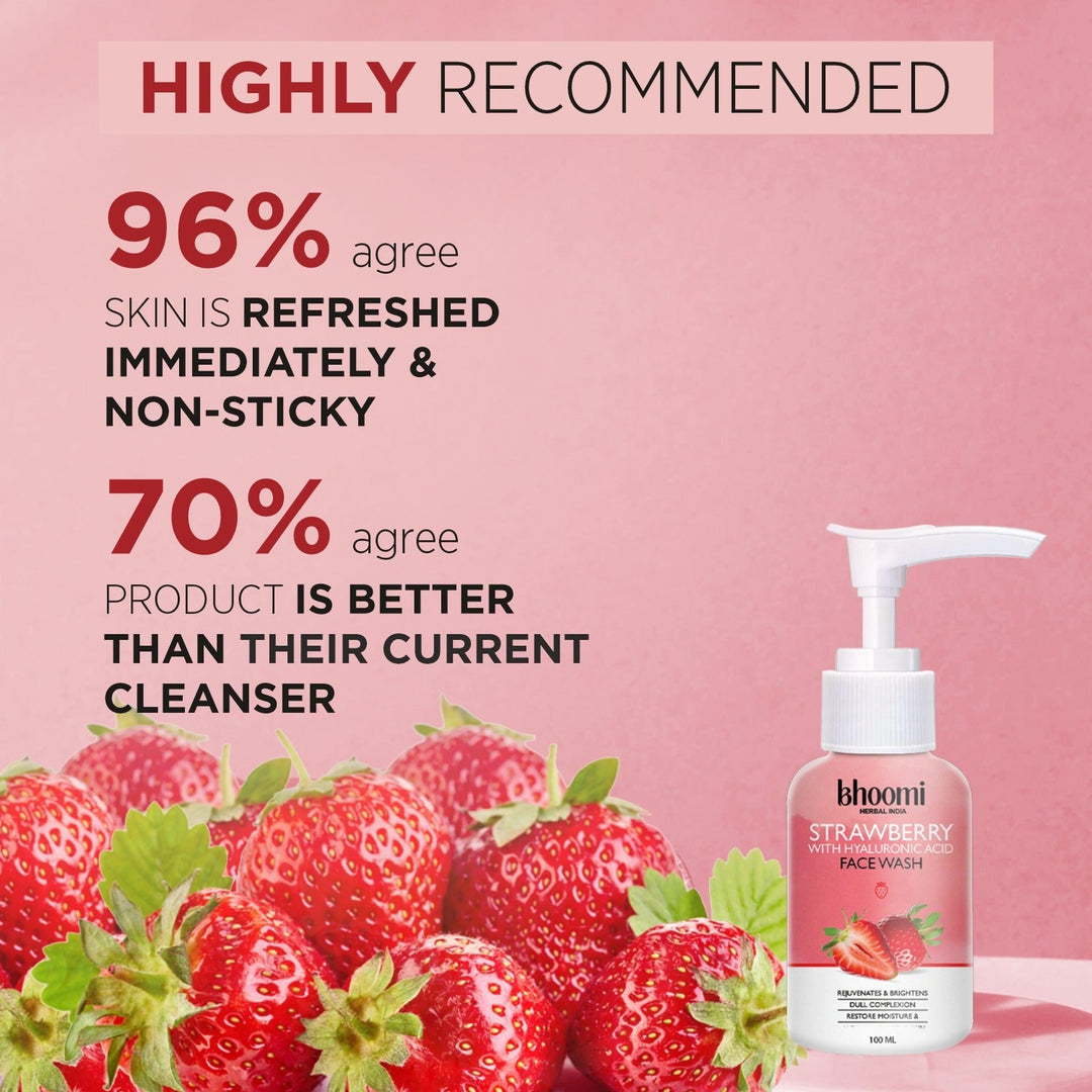 Bhoomi Herbal India STRWABERRY WITH HYALURONIC ACID FACE WASH