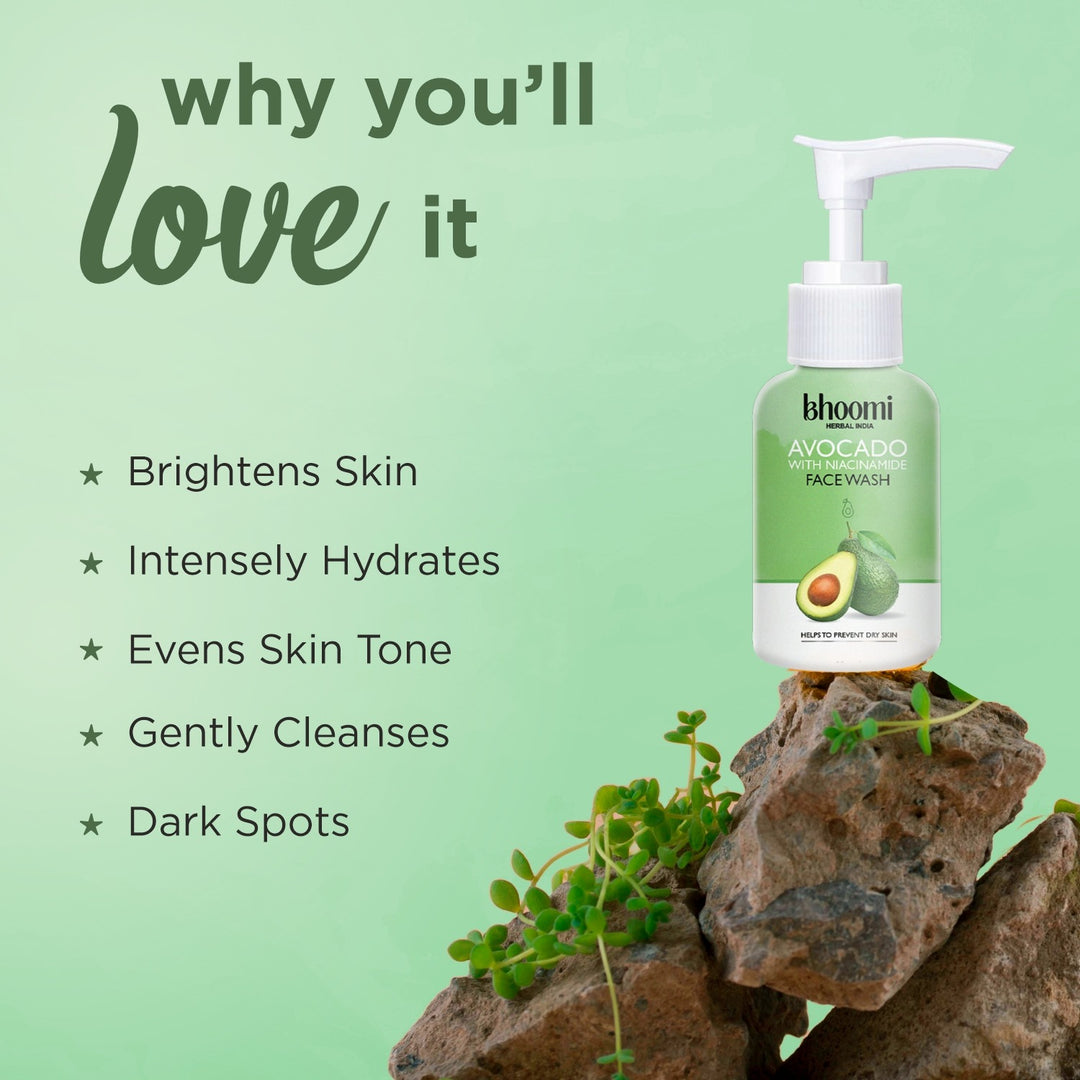 Bhoomi Herbal India AVOCADO WITH NIACINAMIDE FACE WASH