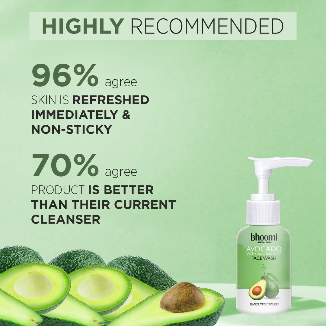 Bhoomi Herbal India AVOCADO WITH NIACINAMIDE FACE WASH