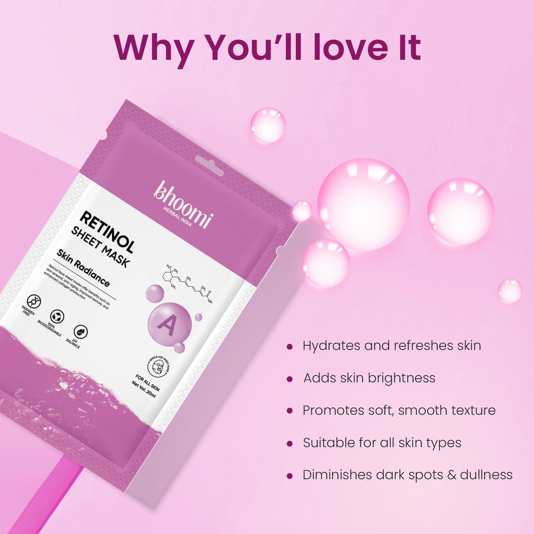 Bhoomi Herbal India RETINOL FACE SHEET MASK