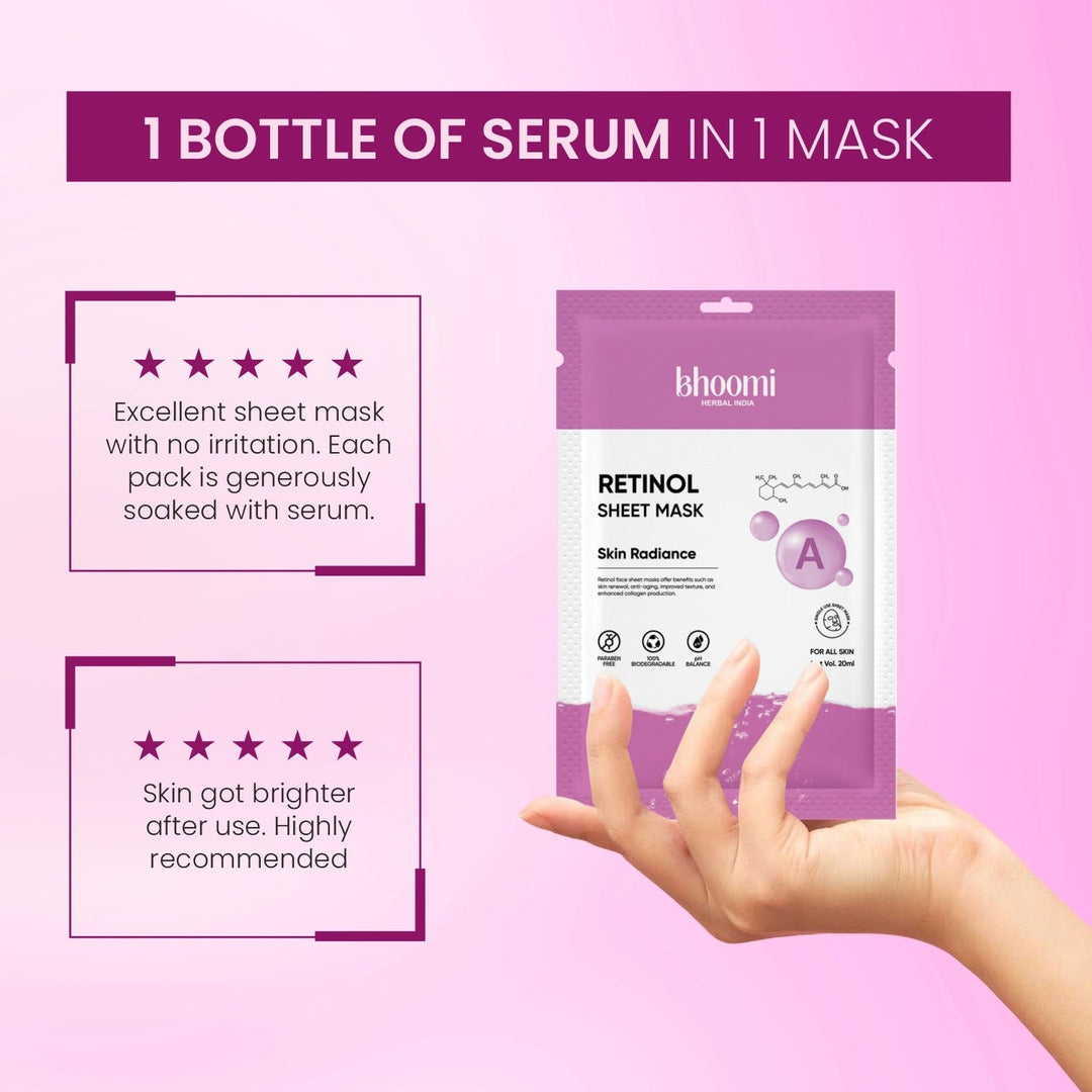 Bhoomi Herbal India RETINOL FACE SHEET MASK