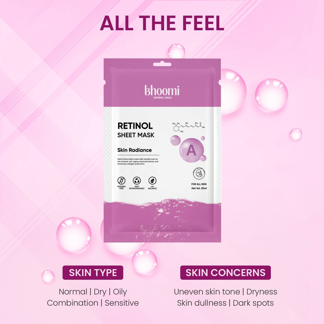 Bhoomi Herbal India RETINOL FACE SHEET MASK