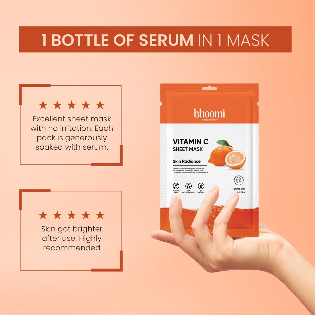 Bhoomi Herbal India VITAMIN-C FACE SHEET MASK