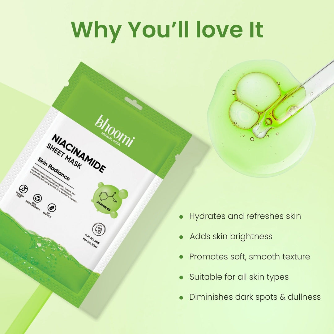 Bhoomi Herbal India NIACINAMIDE FACE SHEET MASK