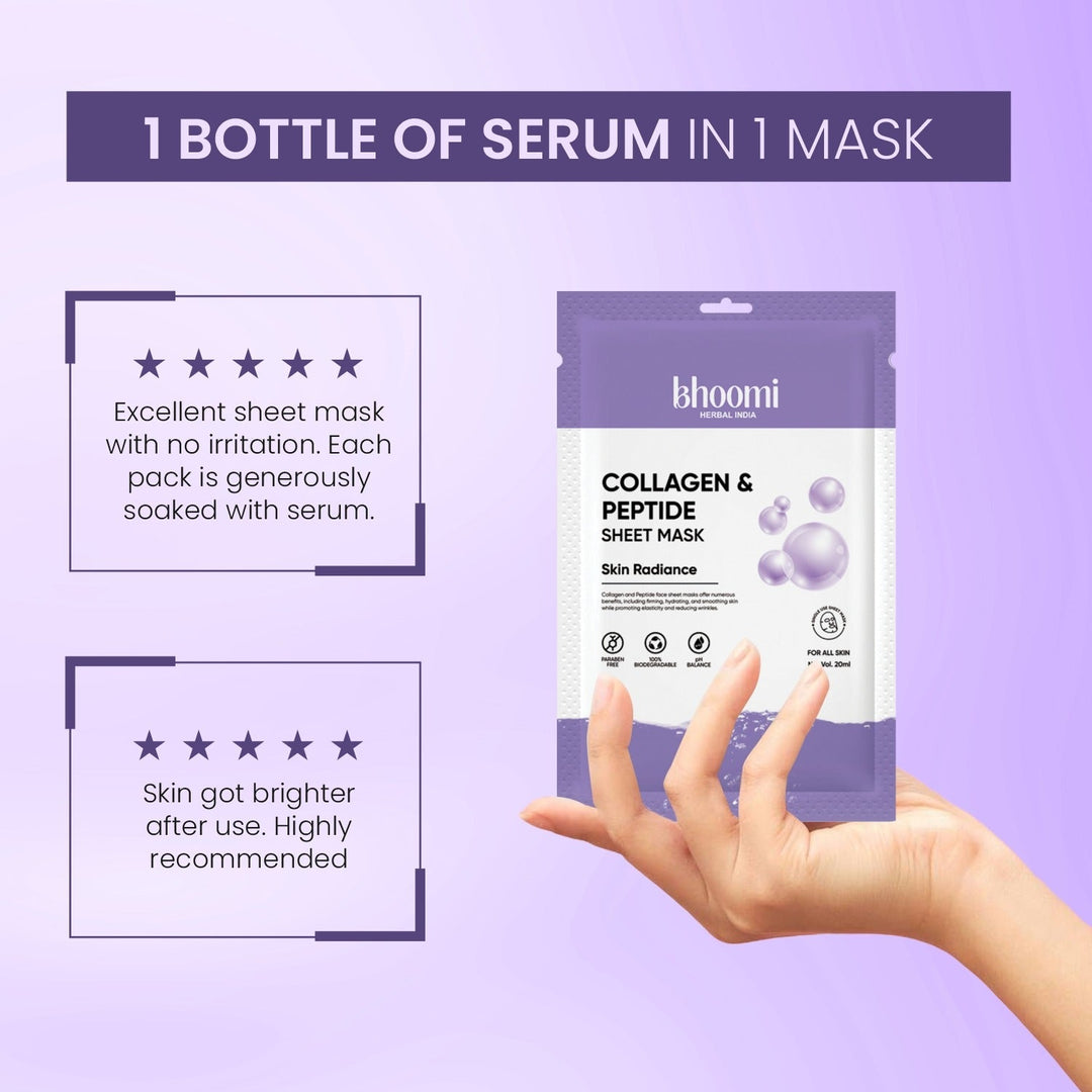 Bhoomi Herbal India COLLAGEN & PEPTIDE FACE SHEET MASK