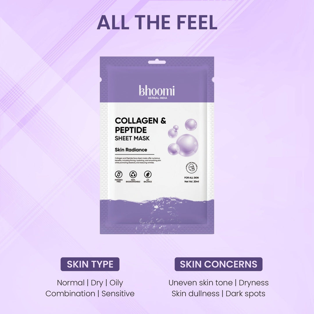 Bhoomi Herbal India COLLAGEN & PEPTIDE FACE SHEET MASK