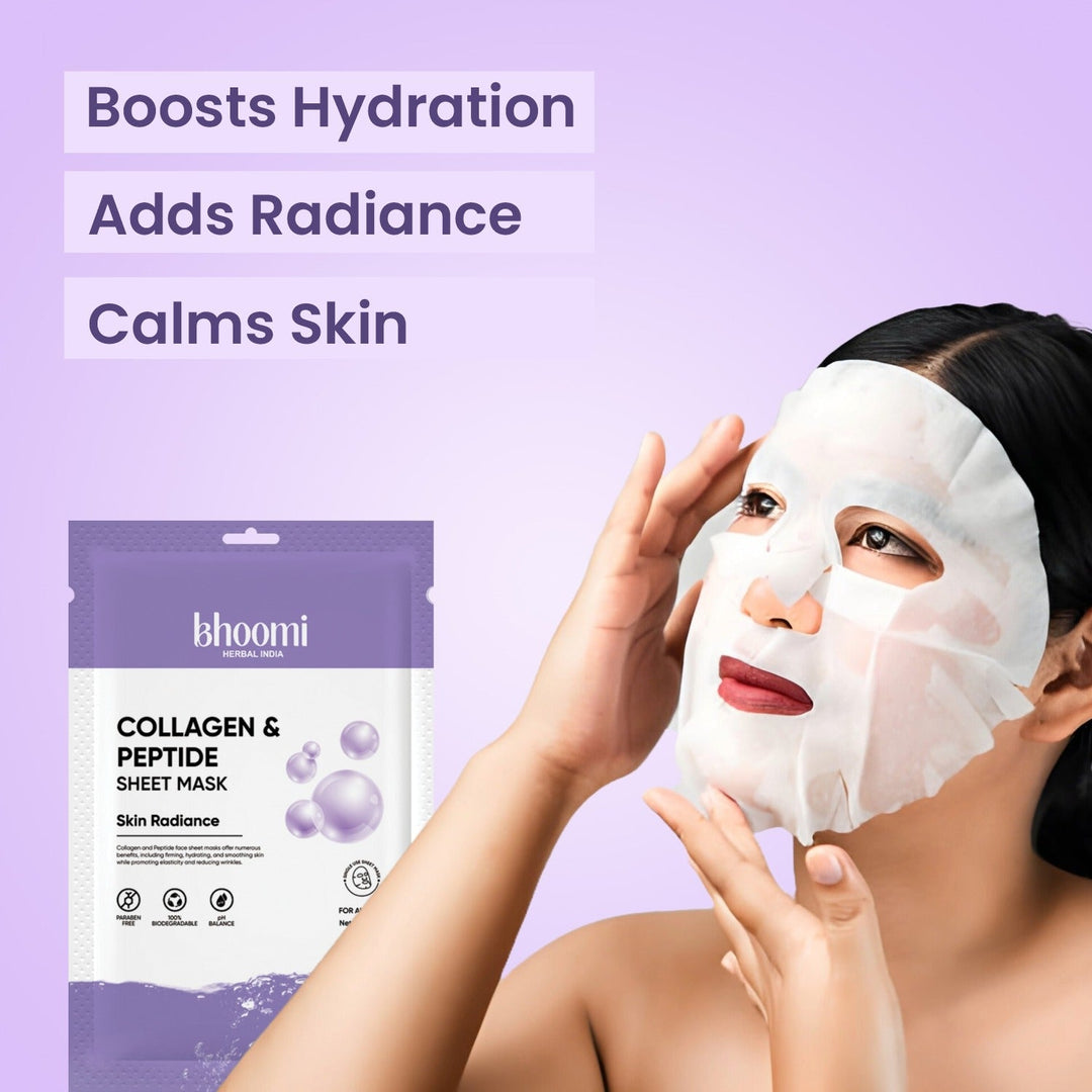 Bhoomi Herbal India COLLAGEN & PEPTIDE FACE SHEET MASK