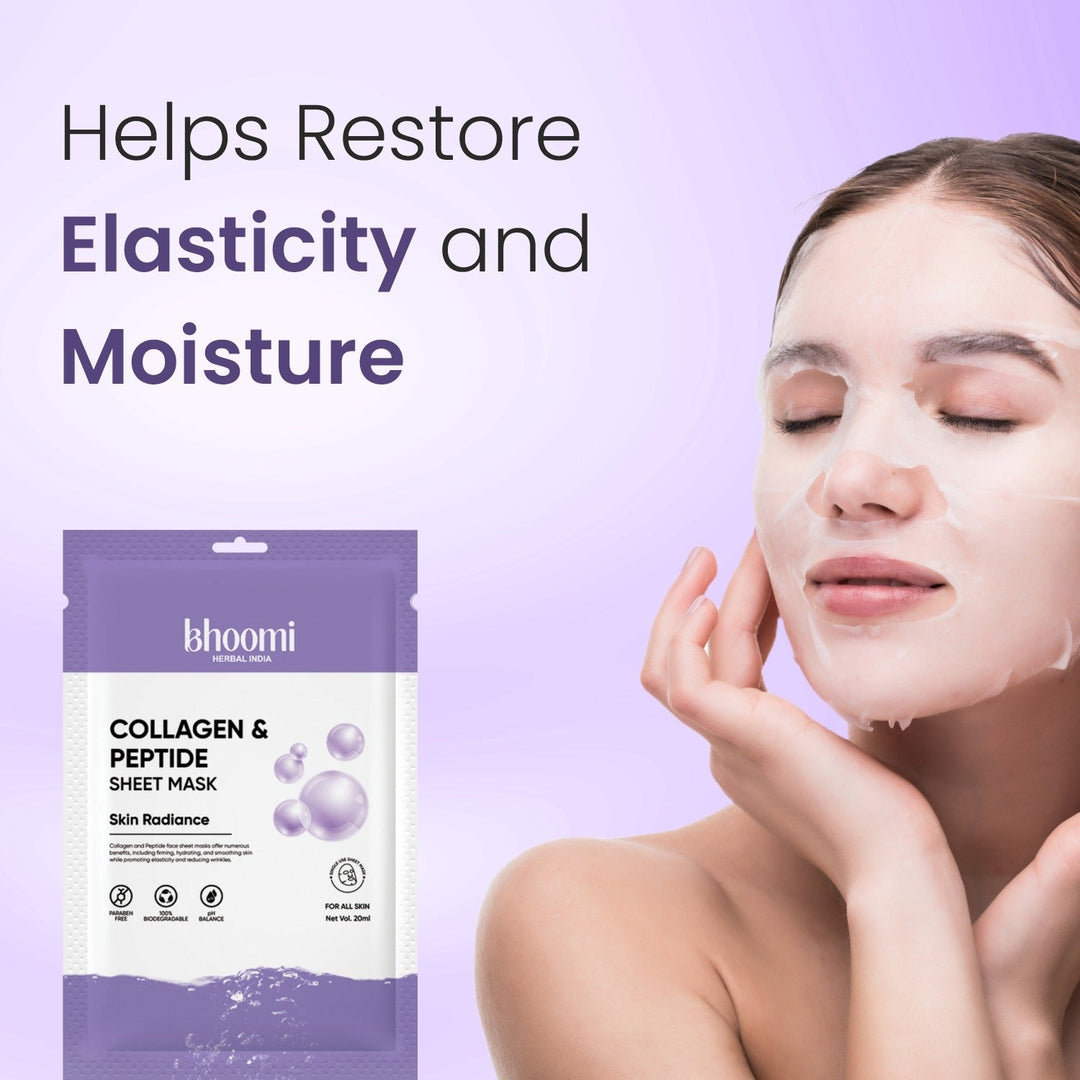 Bhoomi Herbal India COLLAGEN & PEPTIDE FACE SHEET MASK