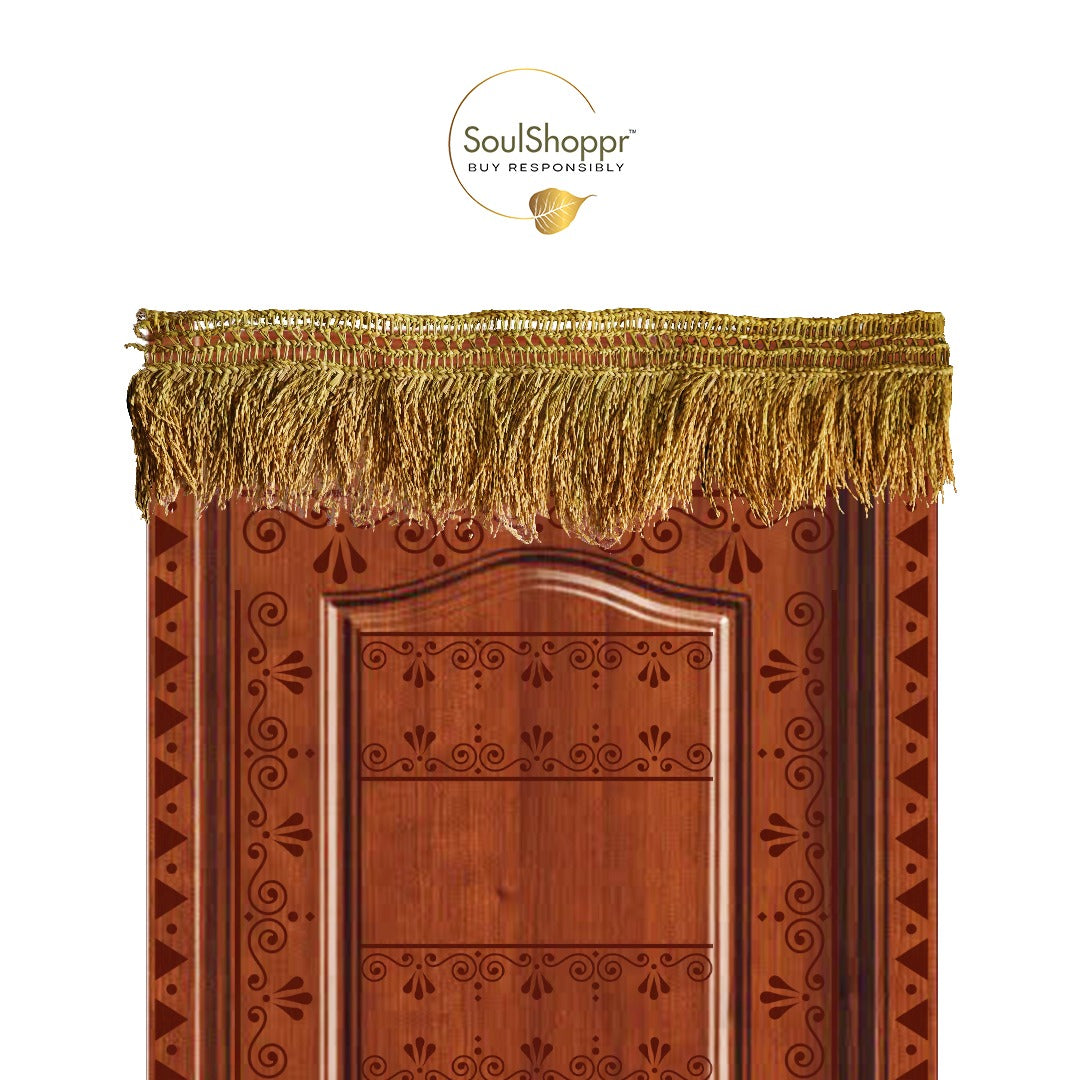Soul Shoppr Eco-Friendly Paddy Door Toran, Natural Entrance Door Hanging, 3.5 Feet, 42 cm, Diwali Festival Decor