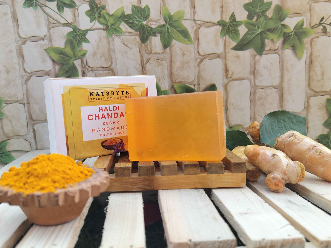 Natsbyte Handmade Haldi Chandan Soap for Bath - 120g