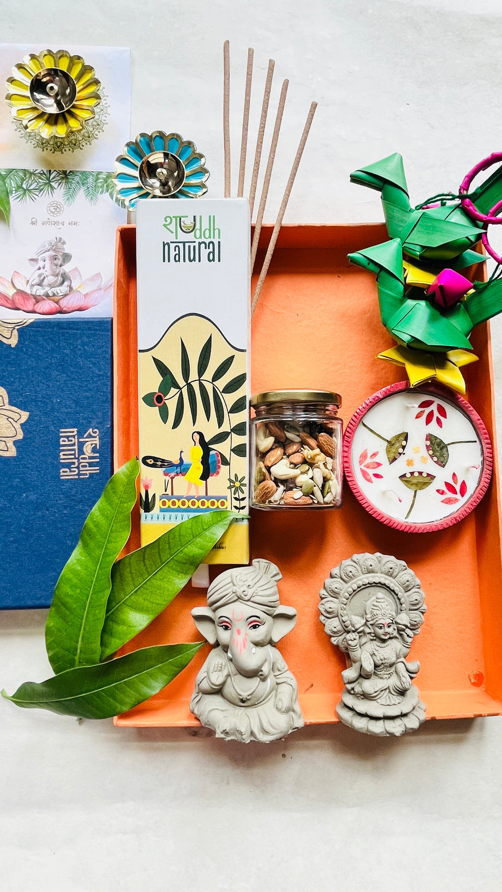 Shuddh Natural Plantable Idols, Soy Diya & Festive Accessories Gift Box