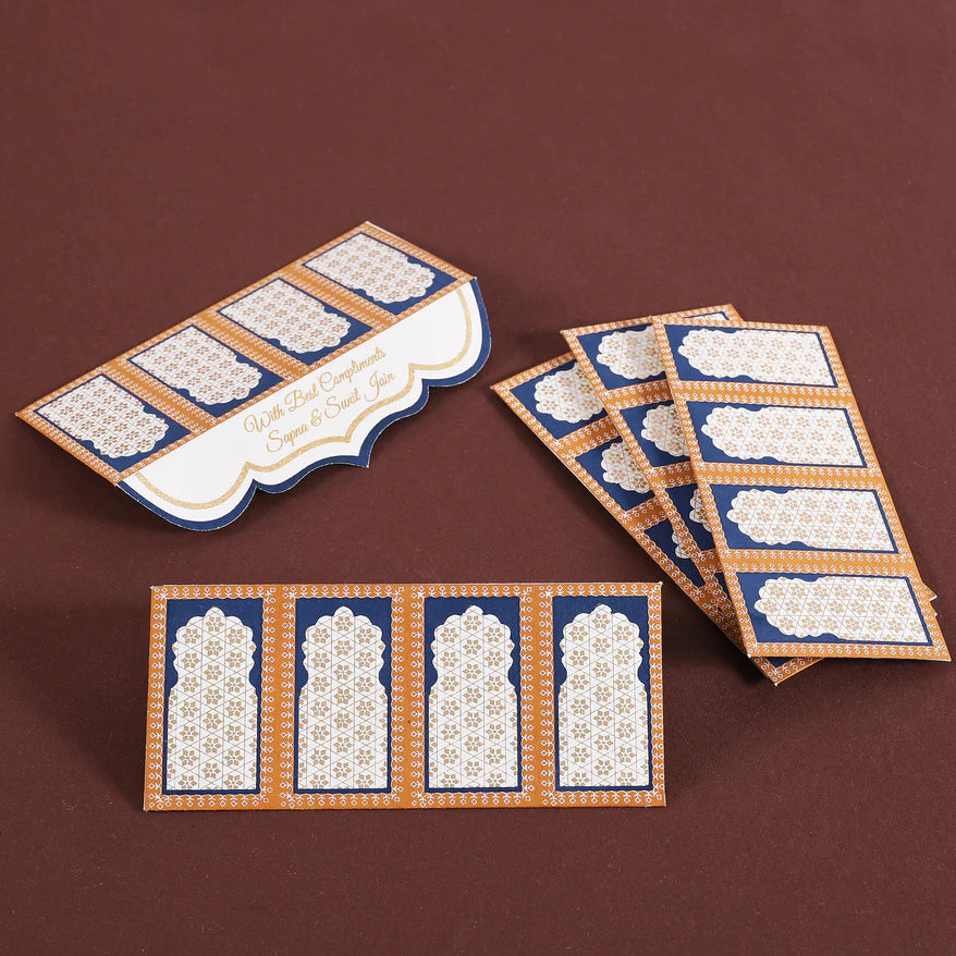 Jharokha Blue Money Envelope - 10 pc