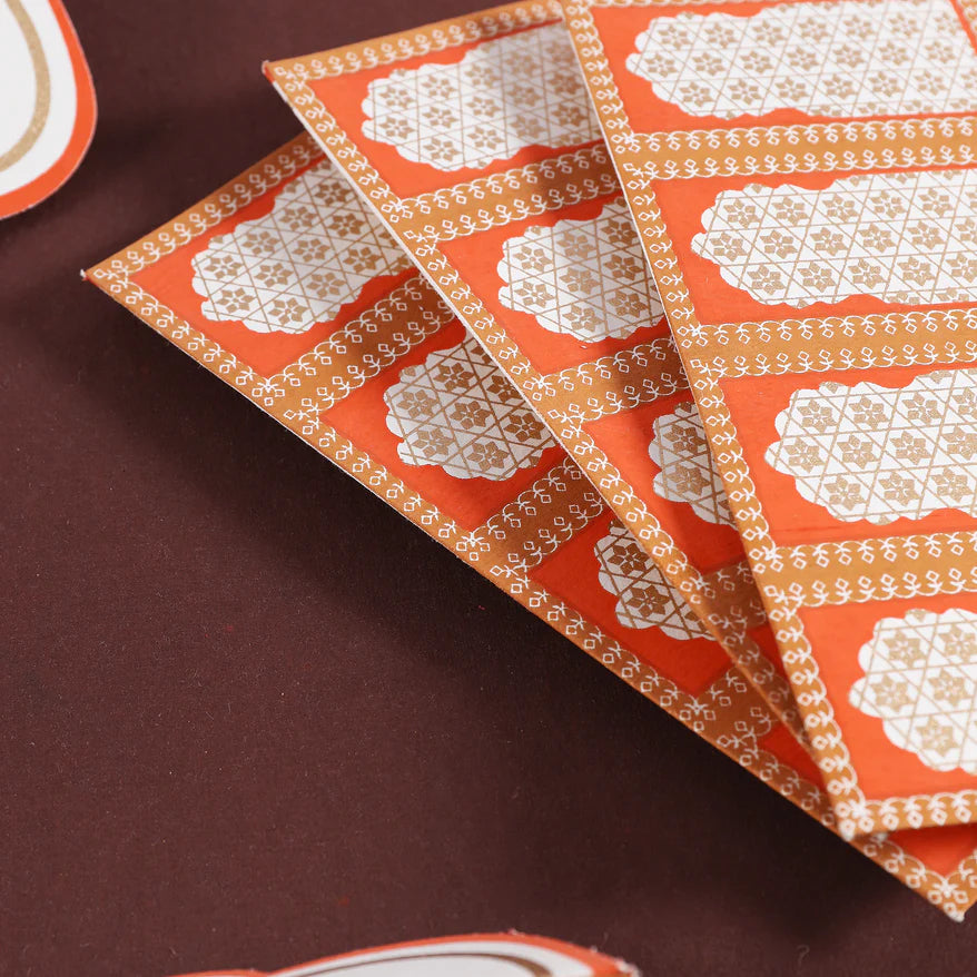 Jharokha Orange Money Envelope - 10 pc