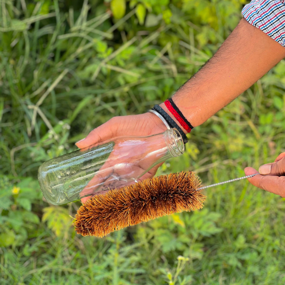 Scrapshala Natural Coir Bottle Cleaner brush | Sturdy | Biodegradable | Plastic-free