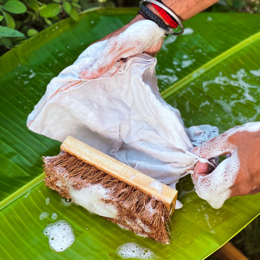 Scrapshala Natural Coir floor/laundry brush | Sturdy | Biodegradable | Plastic-free