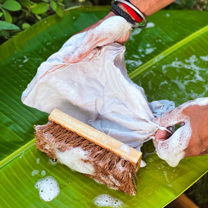 Scrapshala Natural Coir floor/laundry brush | Sturdy | Biodegradable | Plastic-free