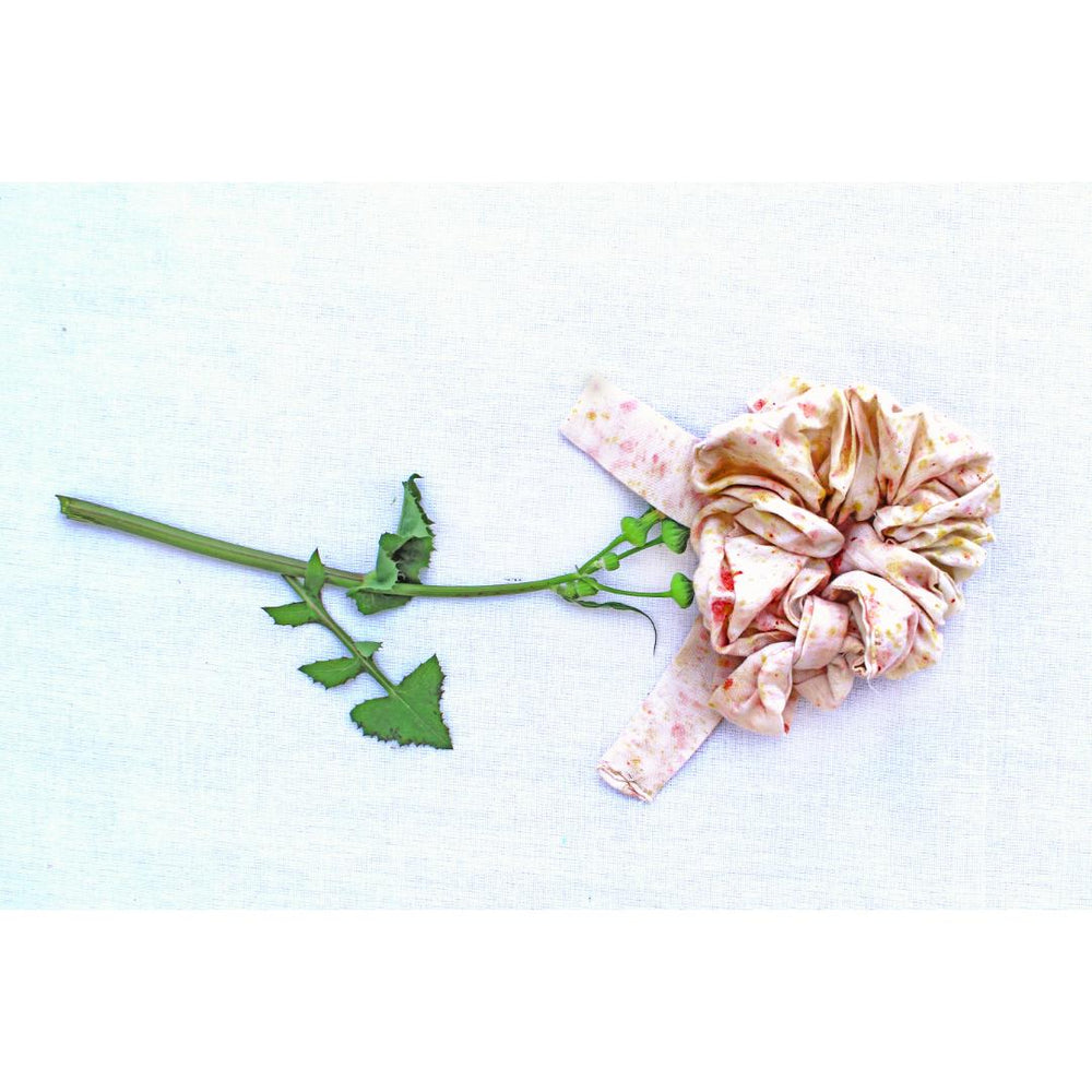 Bageeya Sunshine Anti Breakage Organic Handwoven Organic Cotton Scrunchie with Ribbon