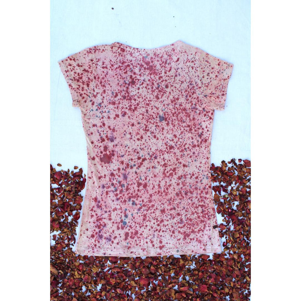 Bageeya Eco-printed Organic Cotton Women's T-shirt | Crafted with Sacred temple flowers and Ayurvedic herbs
