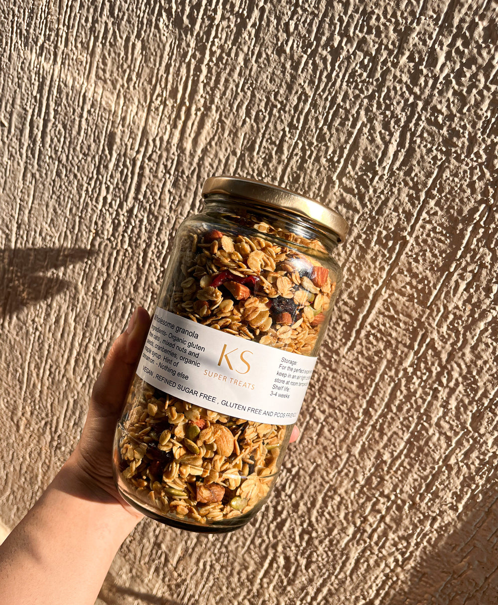 KS Supertreats Wholesome Granola | 250 gm Glass Jar