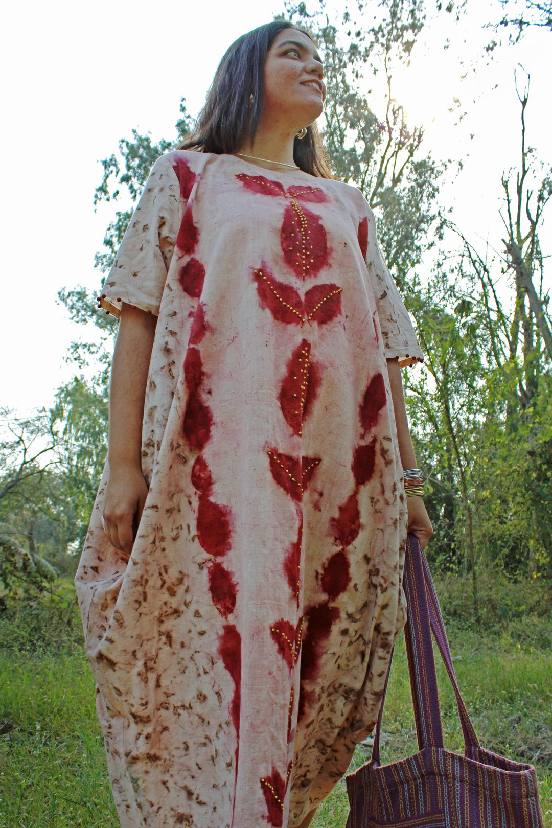 Bageeya "Baag Bahar" handspun Organic cotton Cowl Dress
