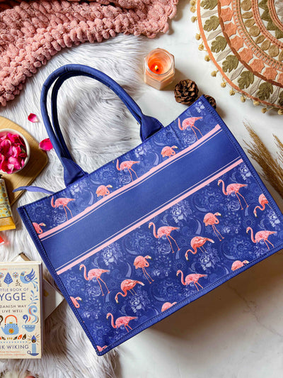 Sapphire flamingo  book tote