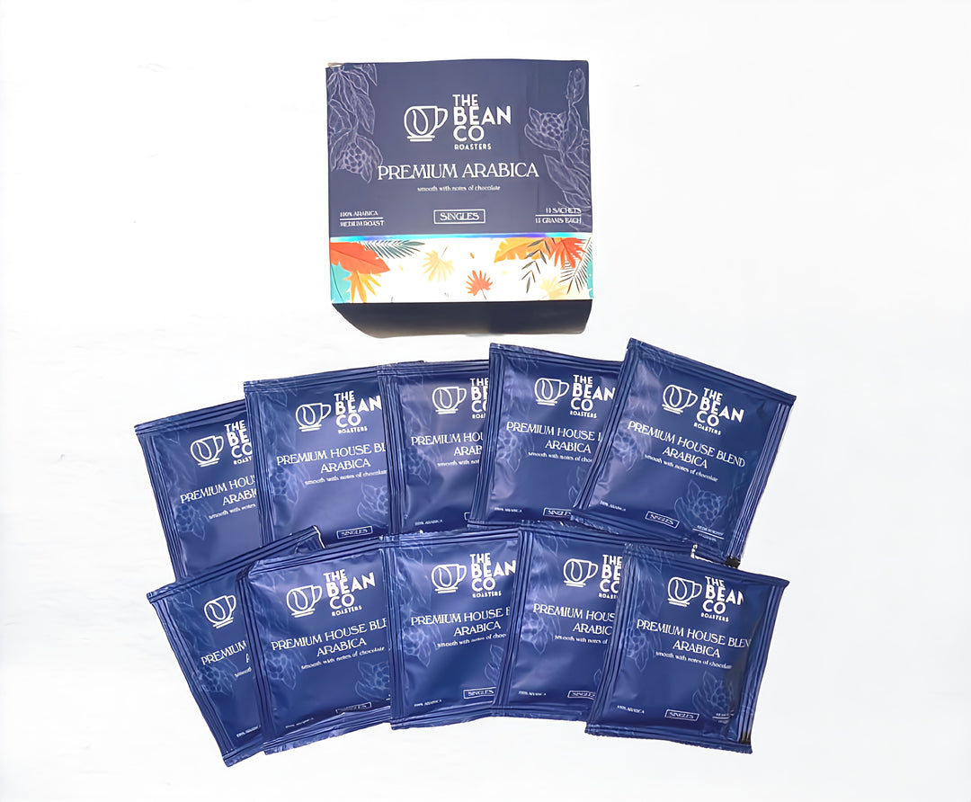 THE BEAN CO Arabica Blend Blend | Single-Use Coffee Sachets (15g) | For French Press | Coffee Sachet | Premium Coffee Grounds | 10 x 15 Gram Sachets In a Box