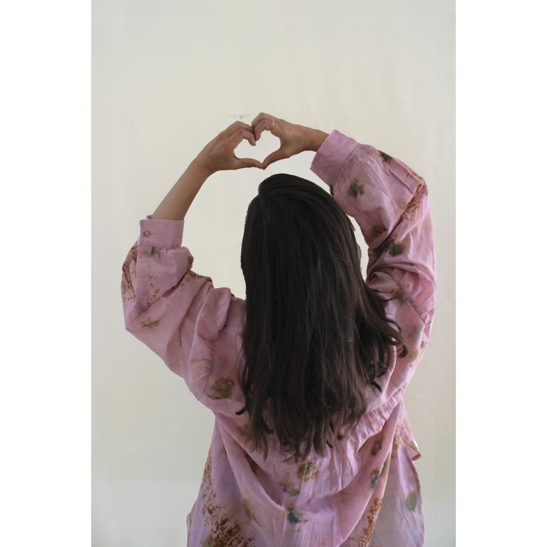 Bageeya "Seimei" Pure Mul Shirt | Crafted with Sacred Temple Marigolds and Roses and Lac