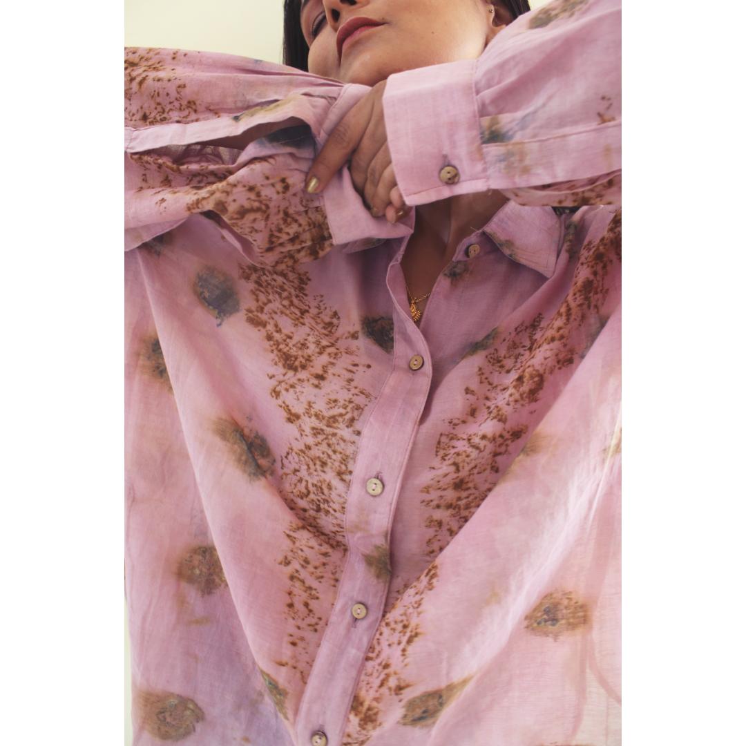 Bageeya "Seimei" Pure Mul Shirt | Crafted with Sacred Temple Marigolds and Roses and Lac