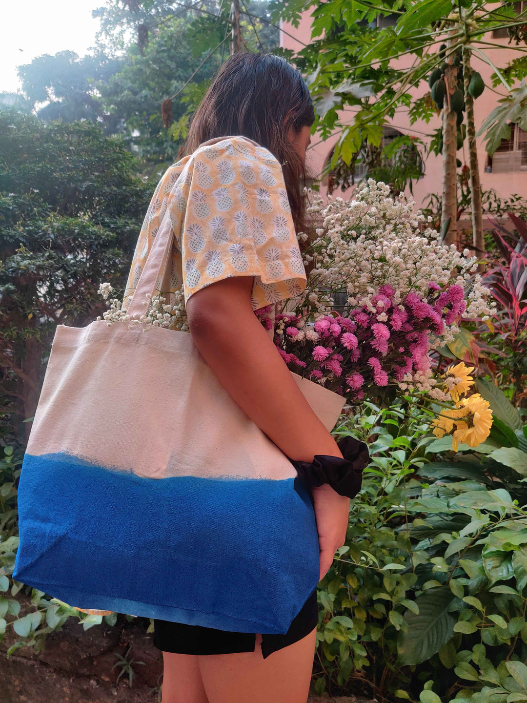 Patrah Sassy Sea- Dip Dye Canvas Tote Bag