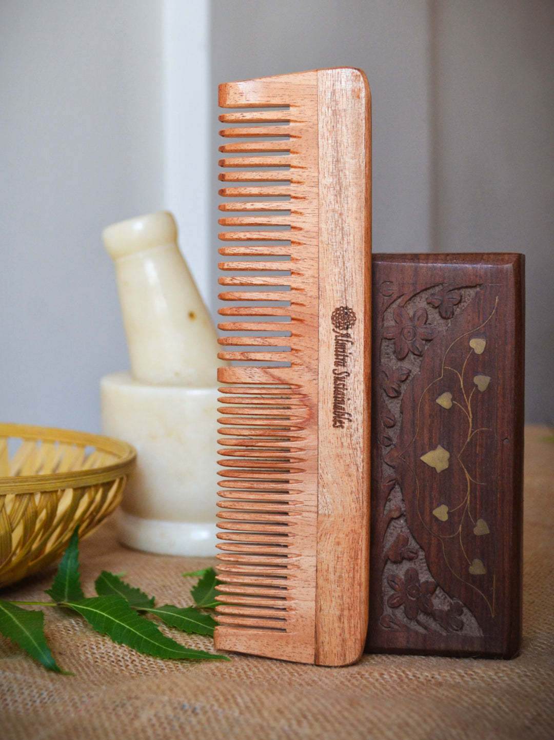 Almitra Sustainables Neem Comb Pack of 2 (Small & Large)