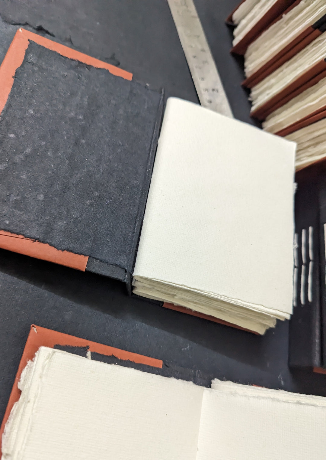 Rustic Orange Hard Bound Pocket Journal I Eco friendly handcrafted Journal