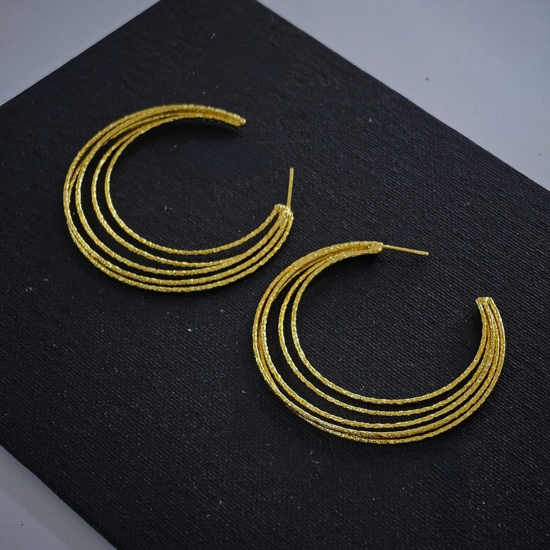 Nine Designs Gold Plated Concentric Hoops 07