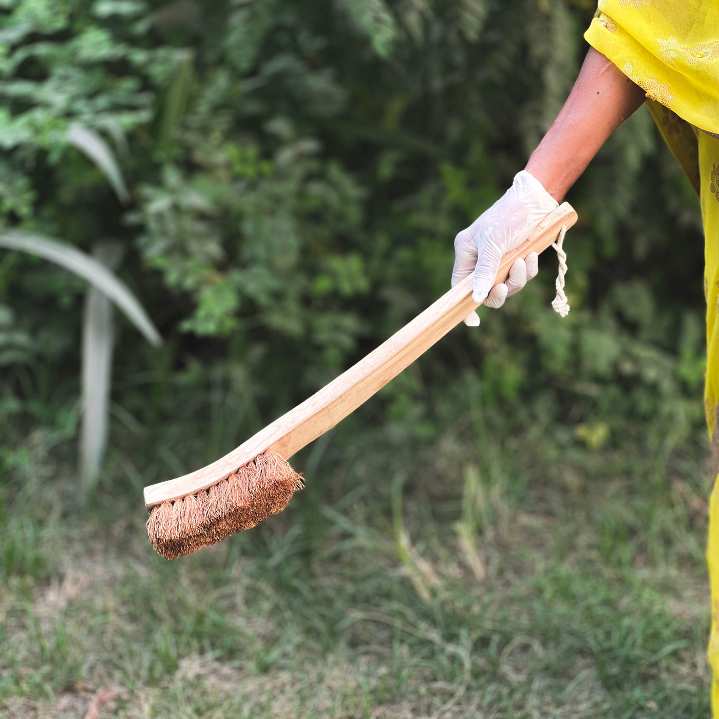 Toilet Cleaning Brush | Natural Coir | Sturdy | Long Sleek Wooden Handle | Biodegradable | Plastic-Free | Scrapshala